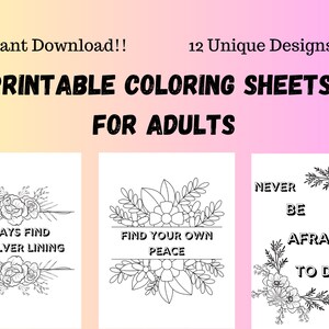 Floral Coloring Sheets for Adults