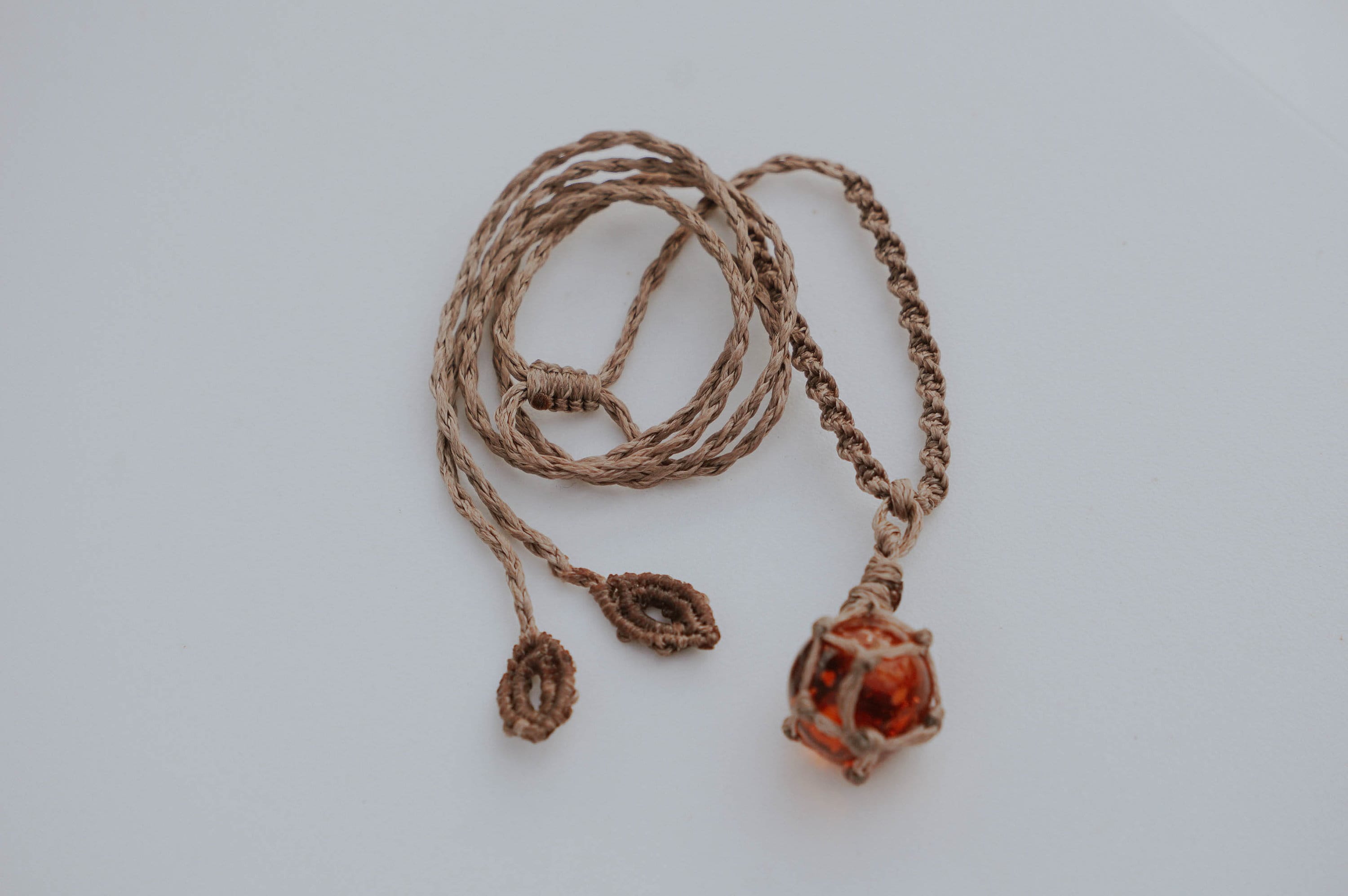 Mini Glowing Japanese Float Pendant Necklace Macrame Glass Float Buoy