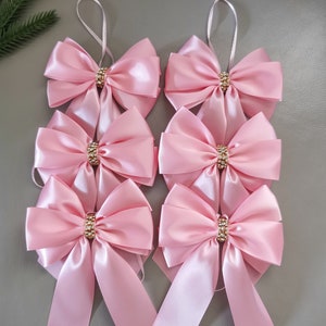 Pink Christmas bows/Christmas tree bows/pink Christmas decorations