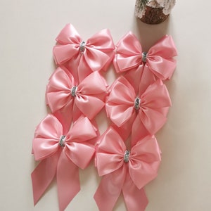 Pink Christmas bows/pink decorations/pink ornaments/tree bows