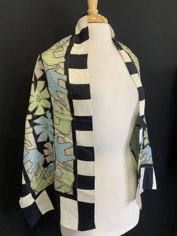 Silk Elephant Scarf, Hand Rolled Edges, NIP - image 4