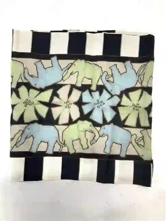 Silk Elephant Scarf, Hand Rolled Edges, NIP - image 2