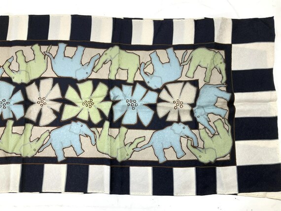 Silk Elephant Scarf, Hand Rolled Edges, NIP - image 1