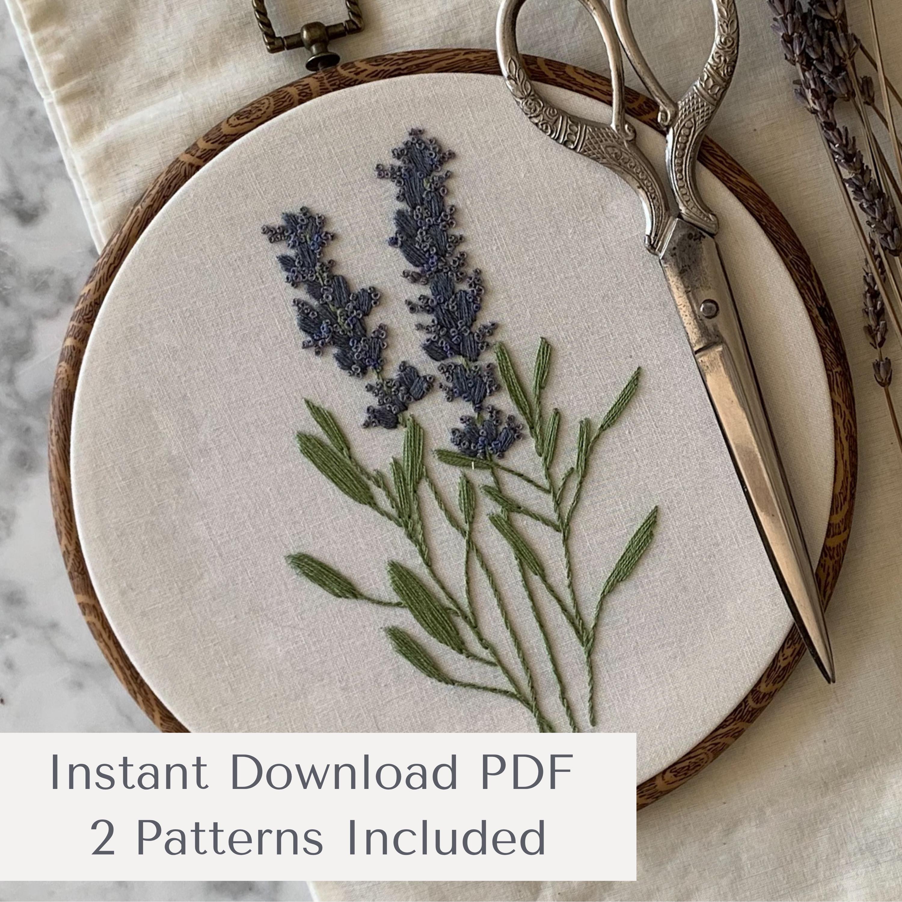 Lavender Embroidery Pattern PDF – Botanical Hand Embroidery Pattern ...
