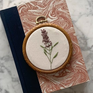 Botanical Embroidery, Small Finished Hoop, Finished Embroidery • Lavender Embroidery • Embroidery Art, Fiber Art, Custom Embroidery