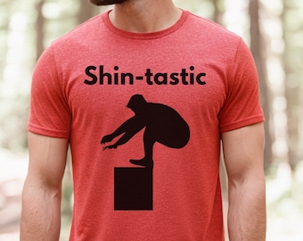 Funny CrossFit T-Shirt, Box-Jump Tee for Shin Hitting, Unisex Jersey Short Sleeve Tee, Workout Shirt, Fitness Gift, Athletic Apparel