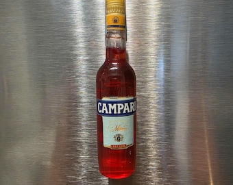 Mini Campari Bottle Magnet, Italian Aperitivo Refrigerator Magnet, Miniature Cocktail Bar Decor, Italy Souvenir