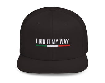 Frank Sinatra Embroidered Hat- My Way - Italy Hat - Flat Bill Snapback - Rat Pack
