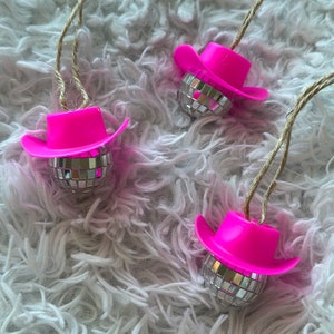 Disco cowboy mirror hanger, disco cowgirl suncatcher, cute girl car accessories, bachelorette gift, vehicle ornament, cute girly things