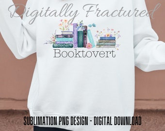 Booktrovert PNG für Sublimation | Buch-Liebhaber-Geschenk PNG | Bücherwurm PNG | Digitaler Download für Sublimation | Lesen png | Buch Sublimation