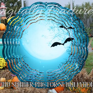Halloween Wind Spinner PNG für Sublimation | Gruselige Windspiel PNG | Sublimationsdesign | Windspiel Sofort Download | Fledermaus Windspiel