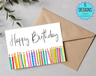 Printable Birthday Cards | Print and Cut Birthday Cards | Birthday Card Download | Instant Download | Printable Cards | DIY Cards