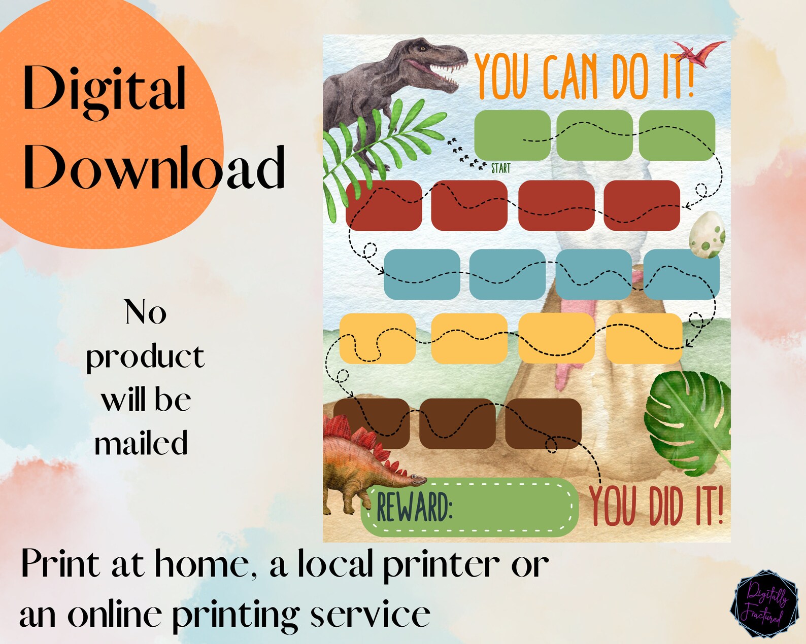 Dinosaur Reward Chart | Printable Reward Chart | Dinosaur Sticker Chart ...