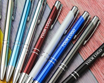 12-300pcs Personalised Pen Engraved Custom Pens Metal Pens Bulk Order Pens