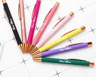 Personalised Rose Gold Pen: Logo Engraved Metal Pens - Bulk Order