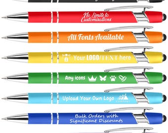Personalised Stylus Pens: Custom Laser Engraved Pens - Pack of 10