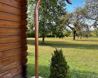 Copper fountain inlet 22 mm, 100 cm, waterspout, fountain arch, swan neck, tap, outlet, decorative fountain, water feature, garden fountain