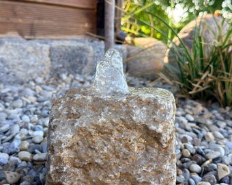 Fountain stone for garden pond, boulder, shell limestone, water feature, fountain, ornamental fountain, garden, spring fountain, natural stone