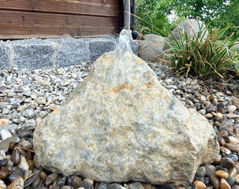 Fountain stone made of Jura limestone – natural stone water feature for the garden - K1