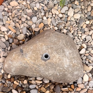Natural spring stone - individual garden fountain made of Allgäu gravel - size 22 cm - handmade - unique piece - bird bath image 5