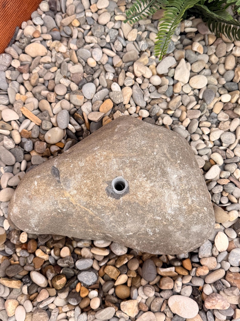 Natural spring stone - individual garden fountain made of Allgäu gravel - size 22 cm - handmade - unique piece - bird bath image 5
