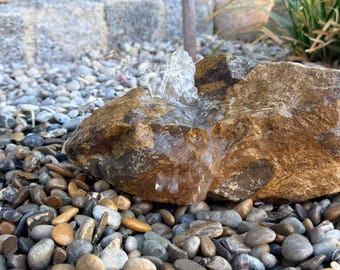 Fountain stone for garden pond, boulder, shell limestone, water feature, fountain, ornamental fountain, garden, spring fountain, natural stone