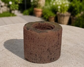 Natural stone candle holder – timeless tealight decoration for living room, balcony & terrace, sandstone, lantern