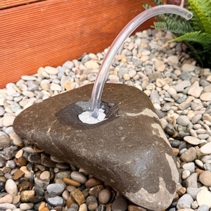Natural spring stone - individual garden fountain made of Allgäu gravel - size 22 cm - handmade - unique piece - bird bath image 7