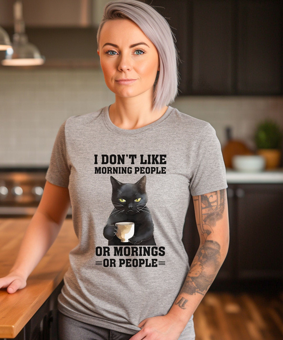 Funny Cat and Coffee Shirt, Sassy Shirt, Humorous Saying T Shirt ...