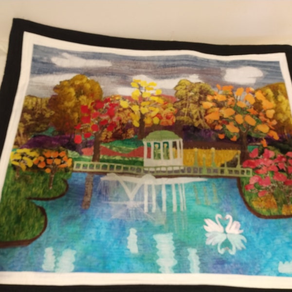 A day at the park. Roger Williams Park, Rhode Island, textile art,