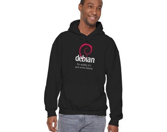 Debian Logo Unisex Heavy Blend Hooded Sweatshirt, Tech Apparel, Geek Fashion, Gift for Programmers, Cozy Casual Wear, Computer Lover Gift