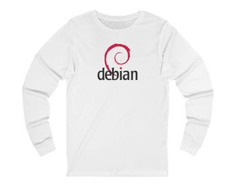 Debian Unisex Long Sleeve Tee - Perfect for Tech Enthusiasts, Gifts, Casual Wear, Programming, Geek Style