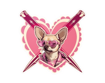 Chihuahua Sticker. Don't mess with chihuahuas... They're lovers *and* fighters. Kiss-cut vinyl decal, available in 4 sizes.