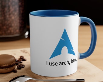 I use arch, btw. / Two-Tone Coffee Mug / 11 ounce / Arch Linux / Nerd life