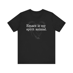 Maglietta "Emacs è il mio animale totemico", maglietta divertente da programmatore, regalo per geek GNU/Linux, umorismo da sviluppatore, maglietta con editor di testo