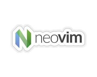 Logo Neovim (z tekstem) / Naklejka winylowa z wycinanym wzorem / Dostępne w 4 rozmiarach / Do laptopa, notebooka lub czegokolwiek innego