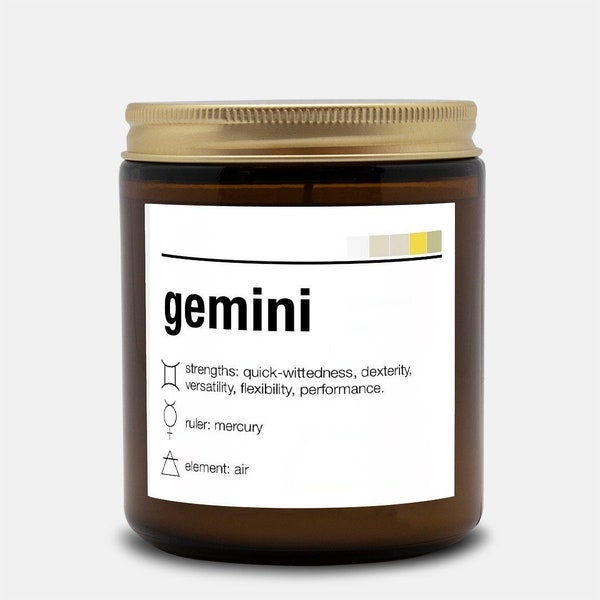 Gemini Hand-Poured Candle – Unique Astrology Gift for Air Sign Birthday