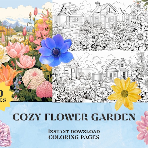 Garden Coloring Page - Etsy