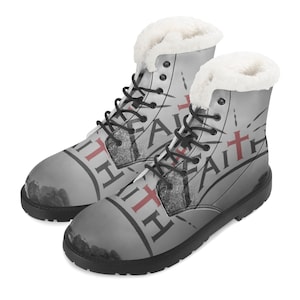 Womens Faux Fur Leather Boots FAITH