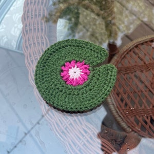 Crochet water lily coasters