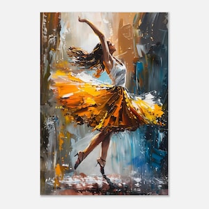 Dancing Woman Art Print | Abstract Dance Poster | Modern Colorful Canvas Print | Gift for Dancer