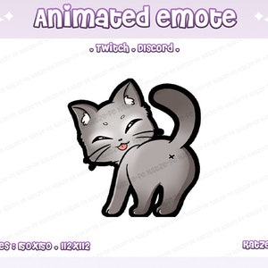 Animated Butt Wiggle Cat Emote | Butt Wiggle Emote | Cute White Cat | Twitch/Discord/Youtube | Kawaii Cat/Kitty Cat