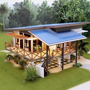 H00335| Blueprint Dream House Plan, Tropical Villa| 2 Bedroom with 2 Bathroom
