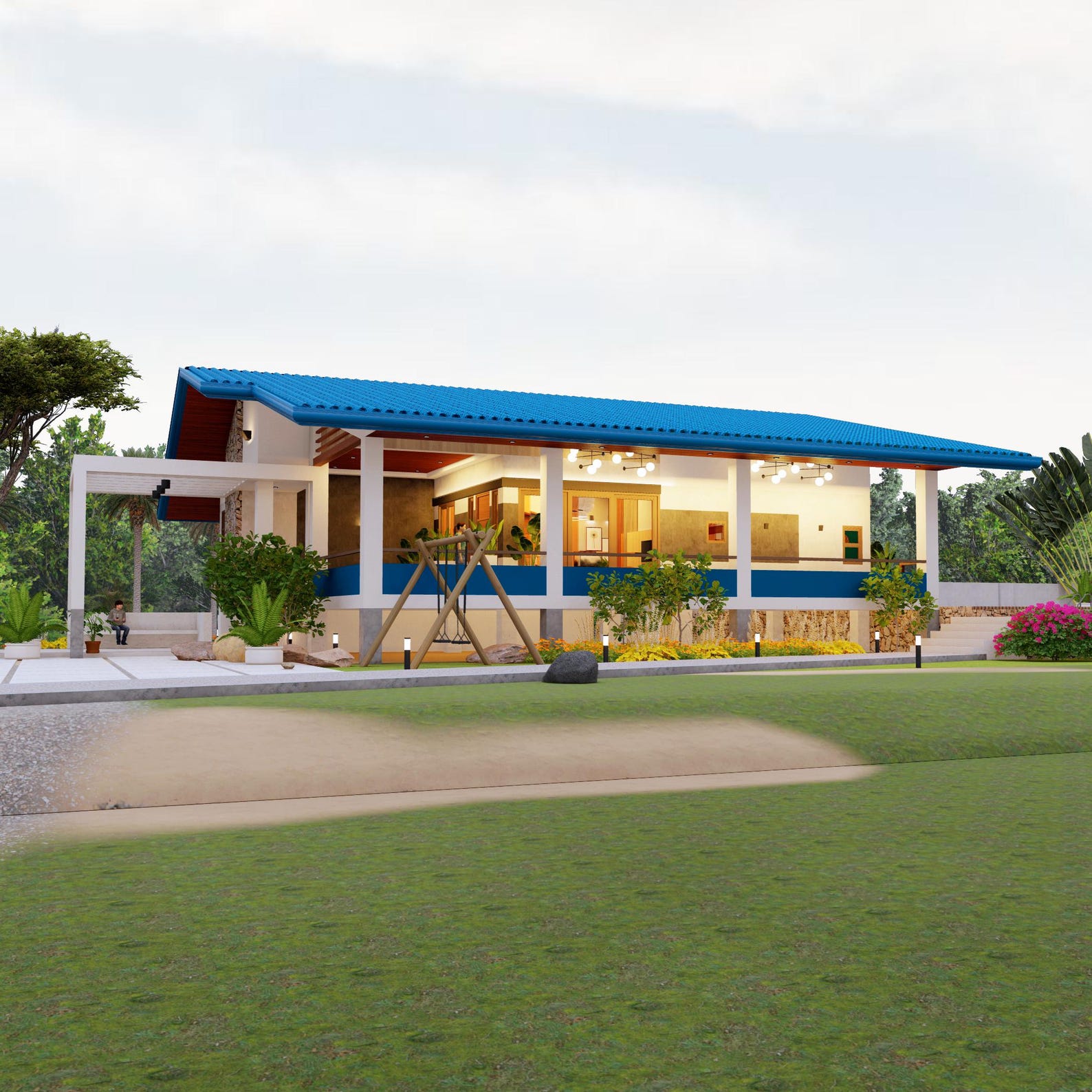 H00331| Blueprint Dream House Plan, Bungalow House | 3 Bedroom With 3 ...