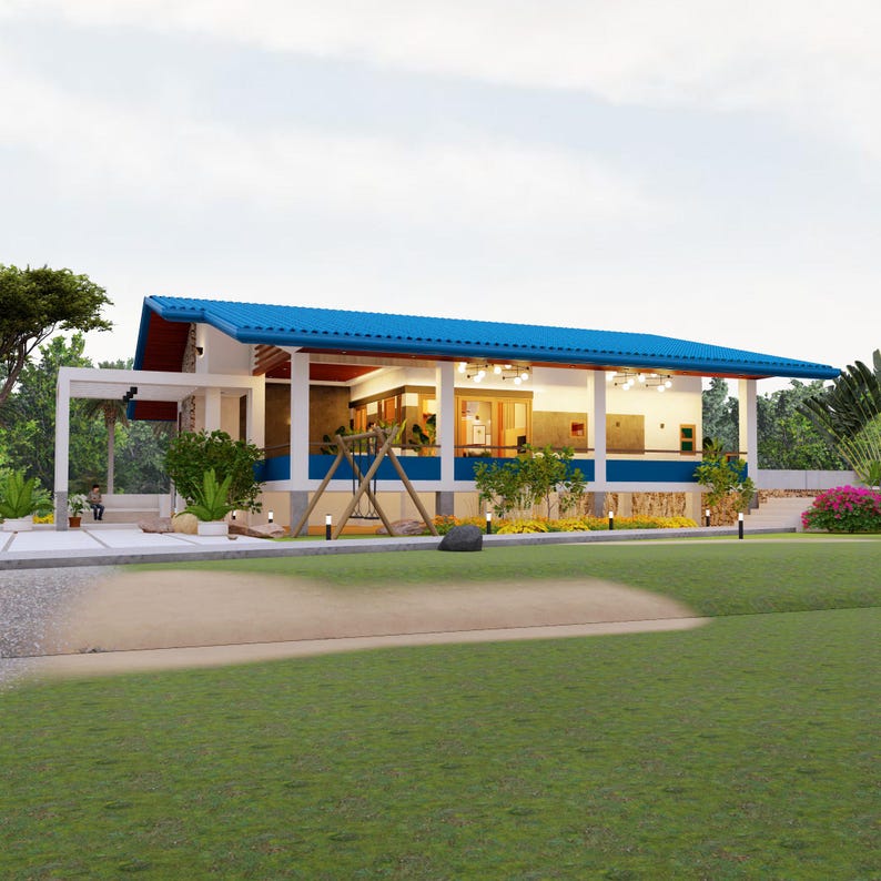 H00331| Blueprint Dream House Plan, Bungalow House | 3 Bedroom With 3 ...