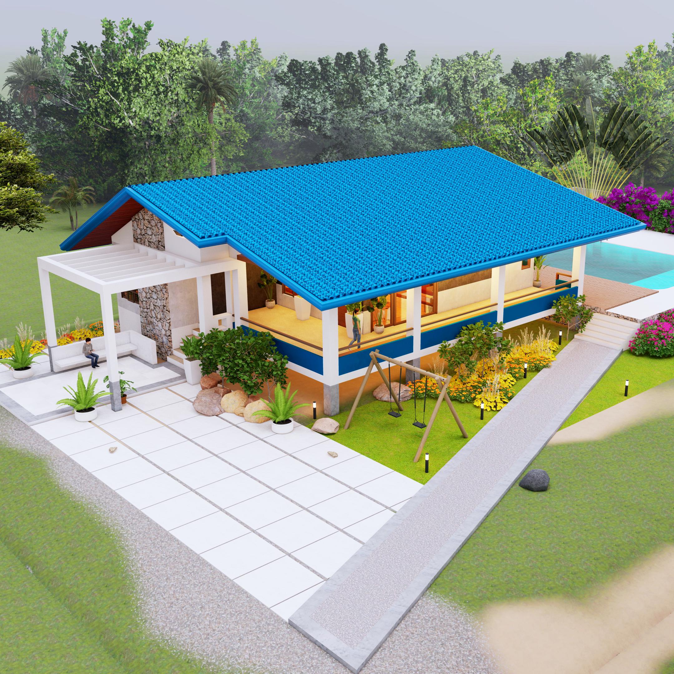 H00331| Blueprint Dream House Plan, Bungalow House | 3 Bedroom With 3 ...