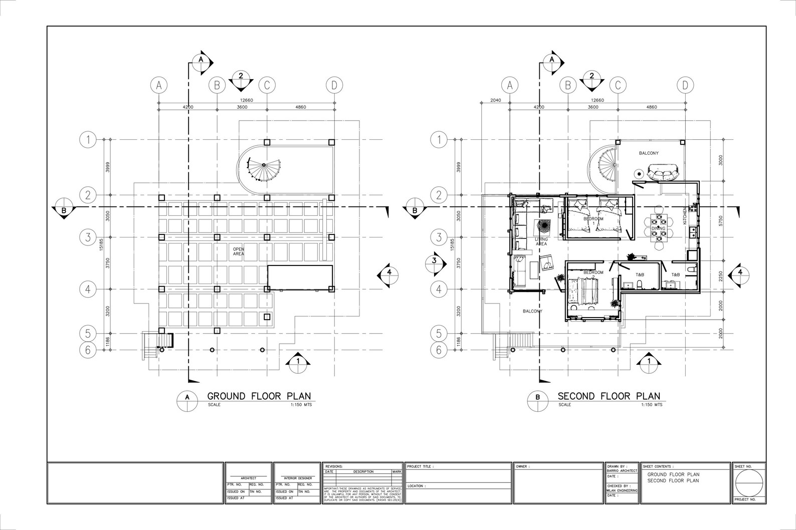H00335| Blueprint Dream House Plan, Tropical Villa| 2 Bedroom With 2 ...