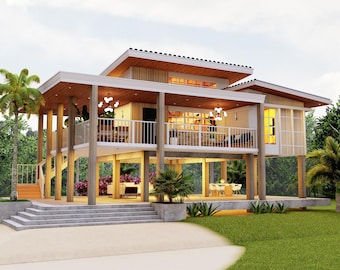 H00317| Simple House Plan | Modern 2-Bedroom Layout | Instant Download