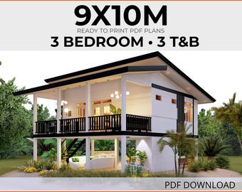 9x10 House Plan 3 Bedroom