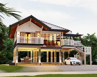 H00319| Simple House Plan | Modern 2-Bedroom Layout | Instant Download